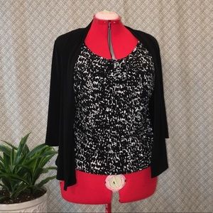 Black and white blouse